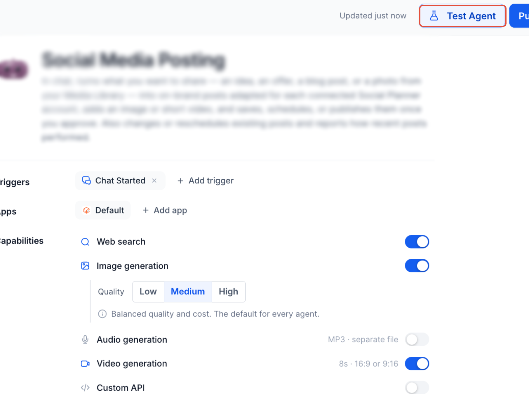 Managed Agent testing interface