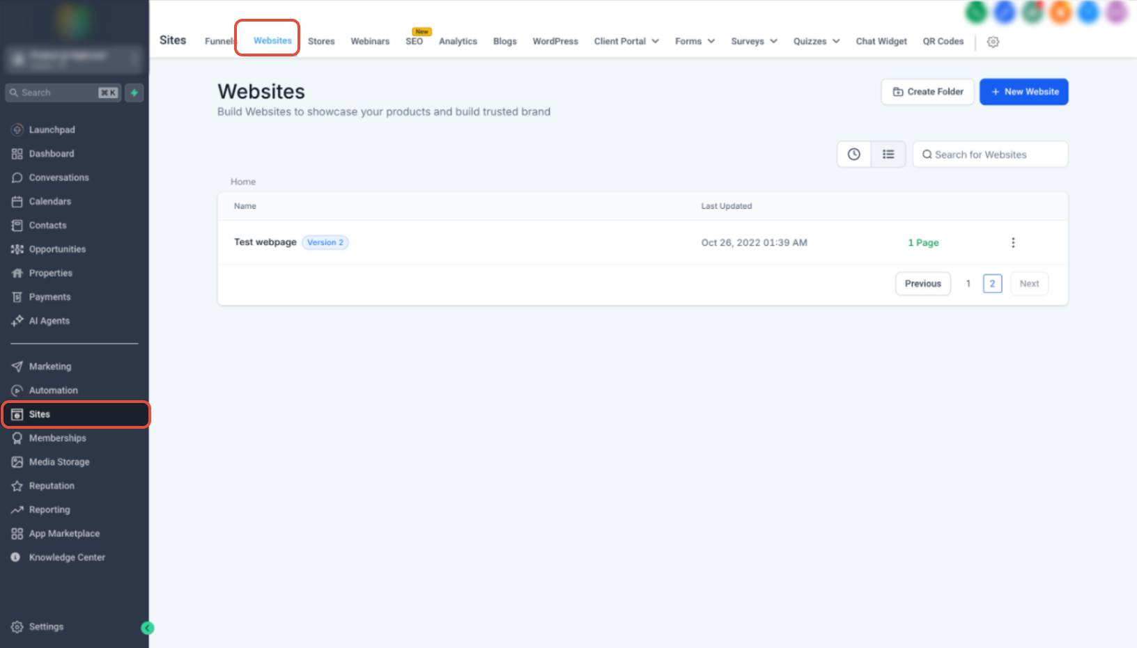 Website or funnel editor