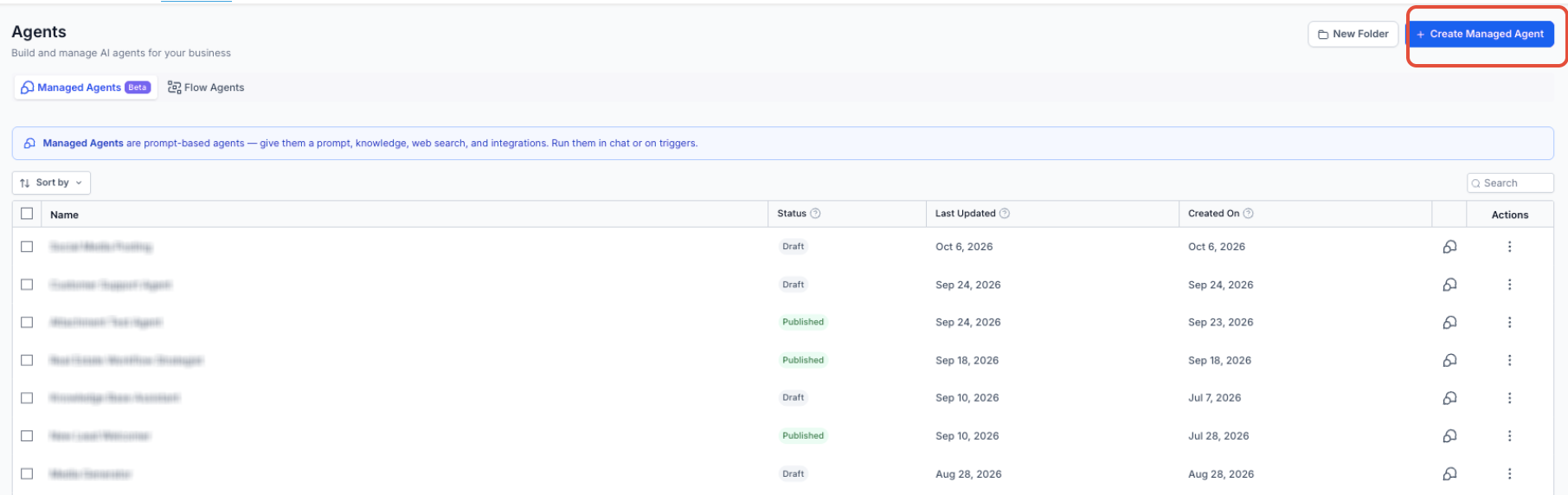 Managed Agent configuration