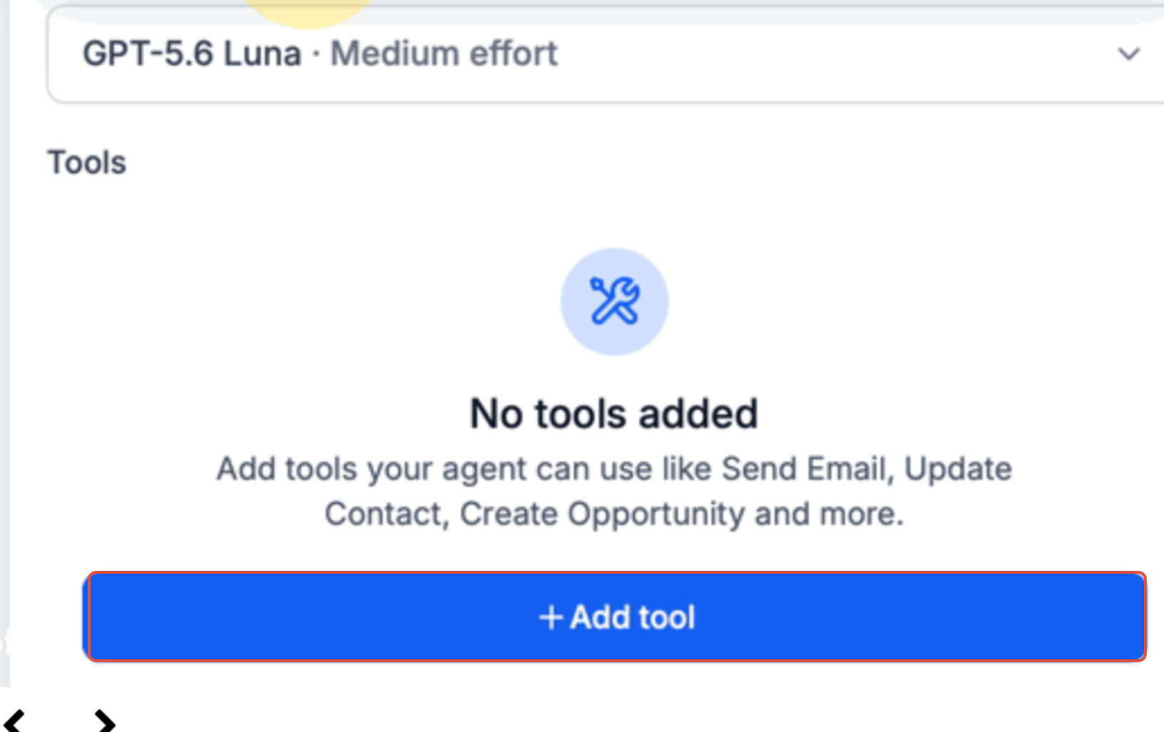 Available actions and tools for an AI Agent