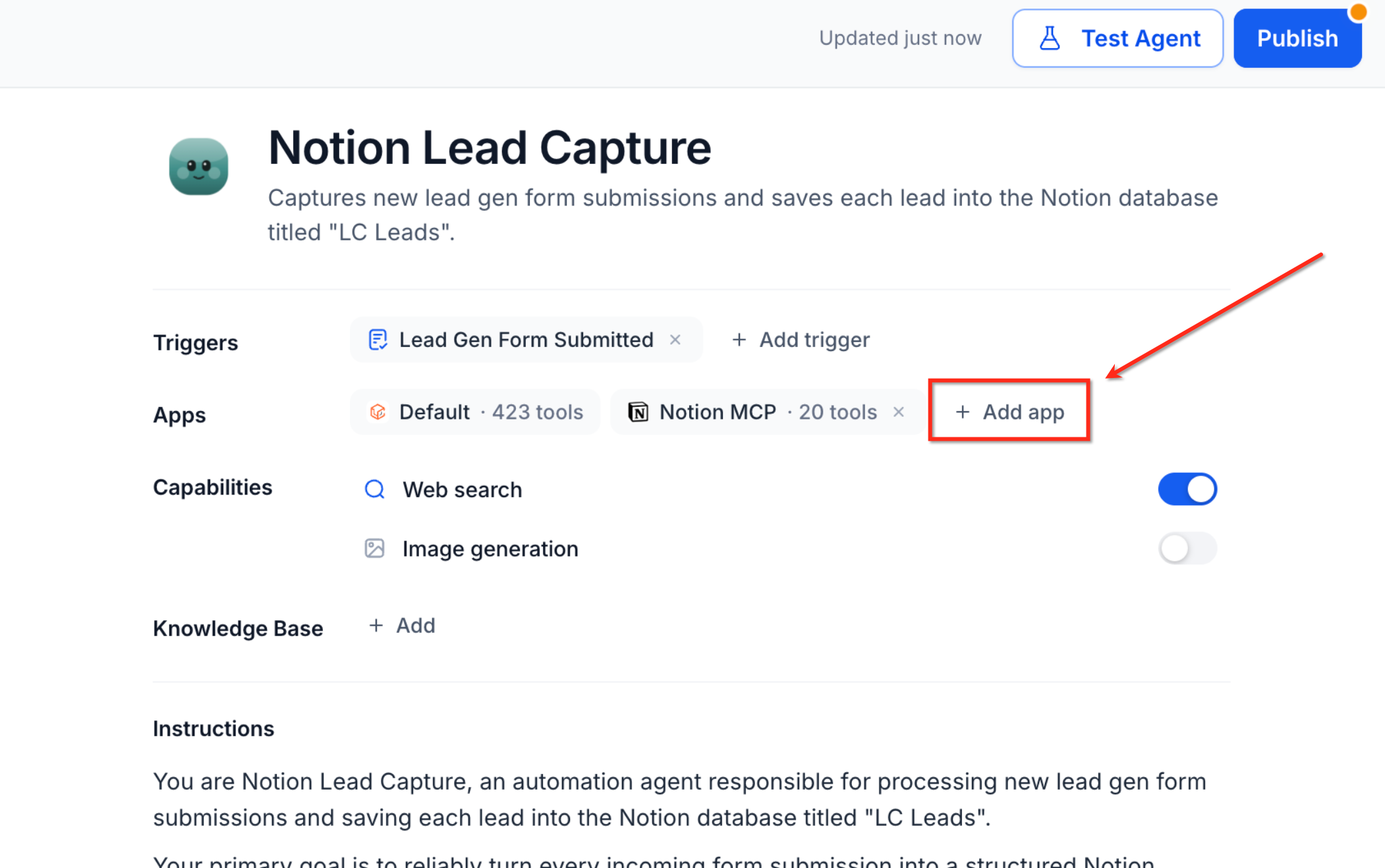 Add an MCP app to a Managed Agent